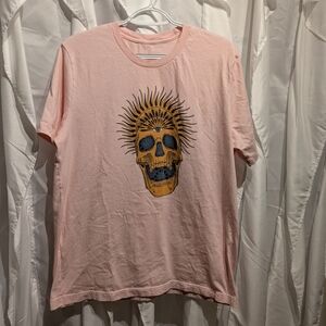 B6 Graphic Pink T Shirt With Skull Sz XL